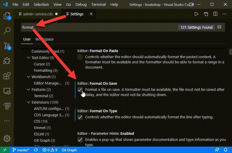 In your VS Code settings enable editor: format on save.
