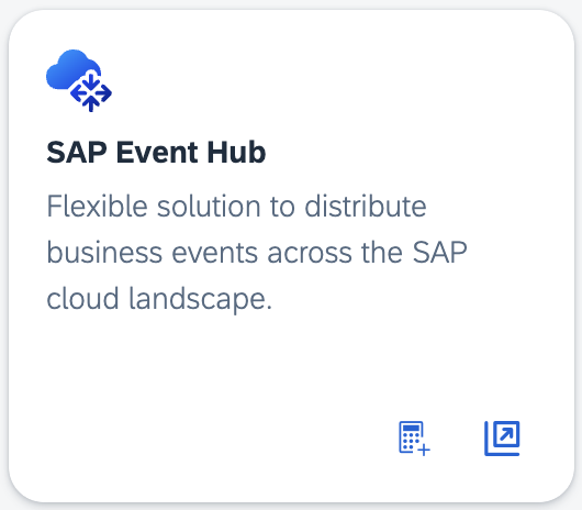 Illustration showing the SAP Cloud Application Event Hub logo centered on a blue background with interconnected nodes radiating outward, symbolizing event distribution across cloud applications. The environment is clean and modern, conveying a sense of connectivity and technological innovation. No visible text is present in the image. The tone is professional and forward-looking.