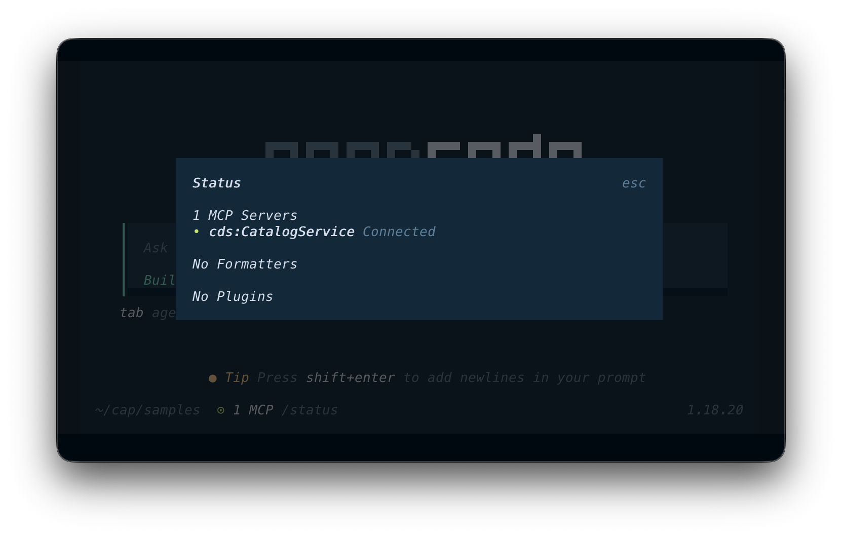 OpenCode listing connected MCP servers