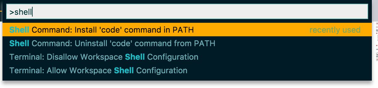 Press F1, type 'shell', and select 'Shell Command: install 'code' command in PATH'