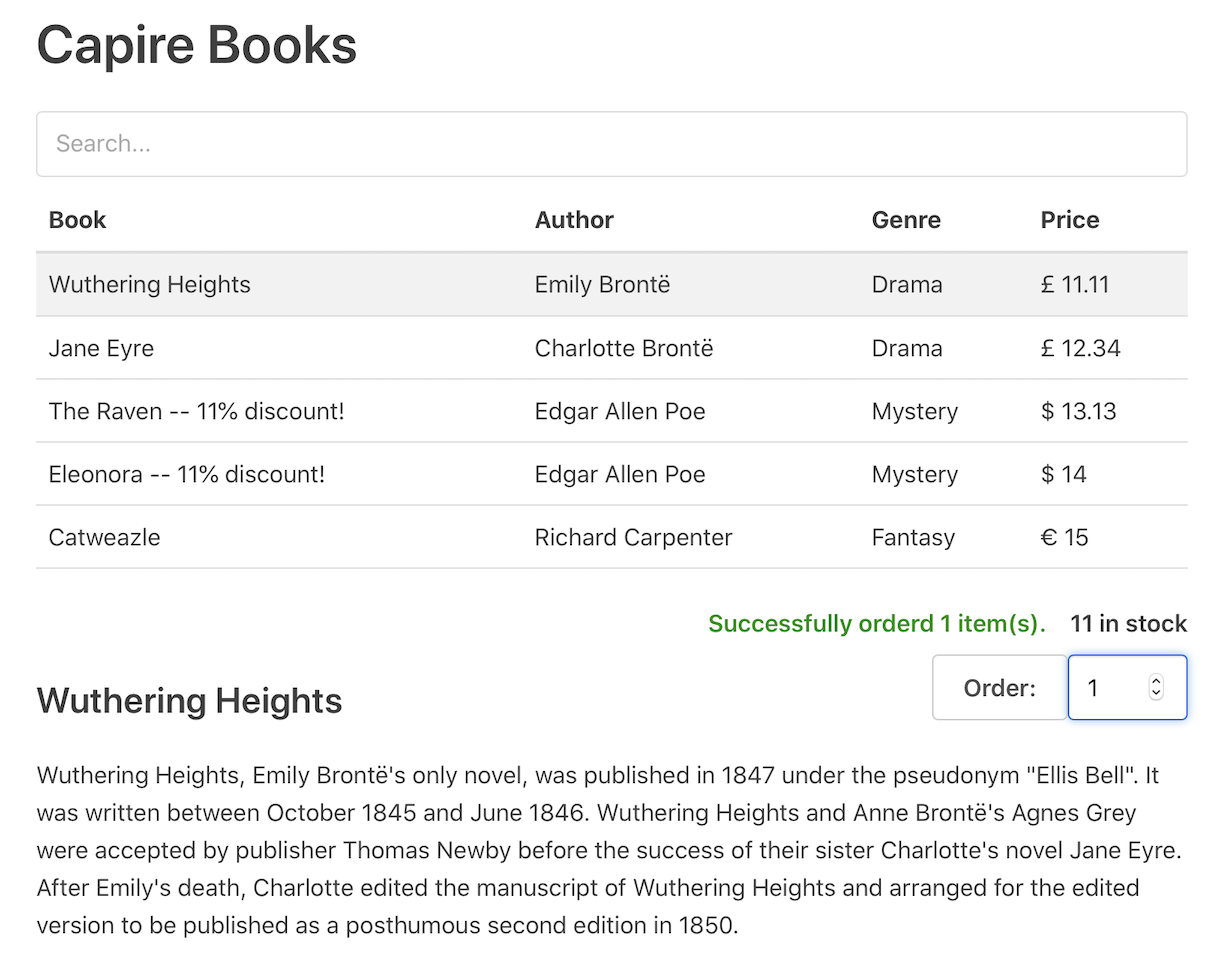 Shows the famous bookshop catalog service in a simple Vue.js UI.